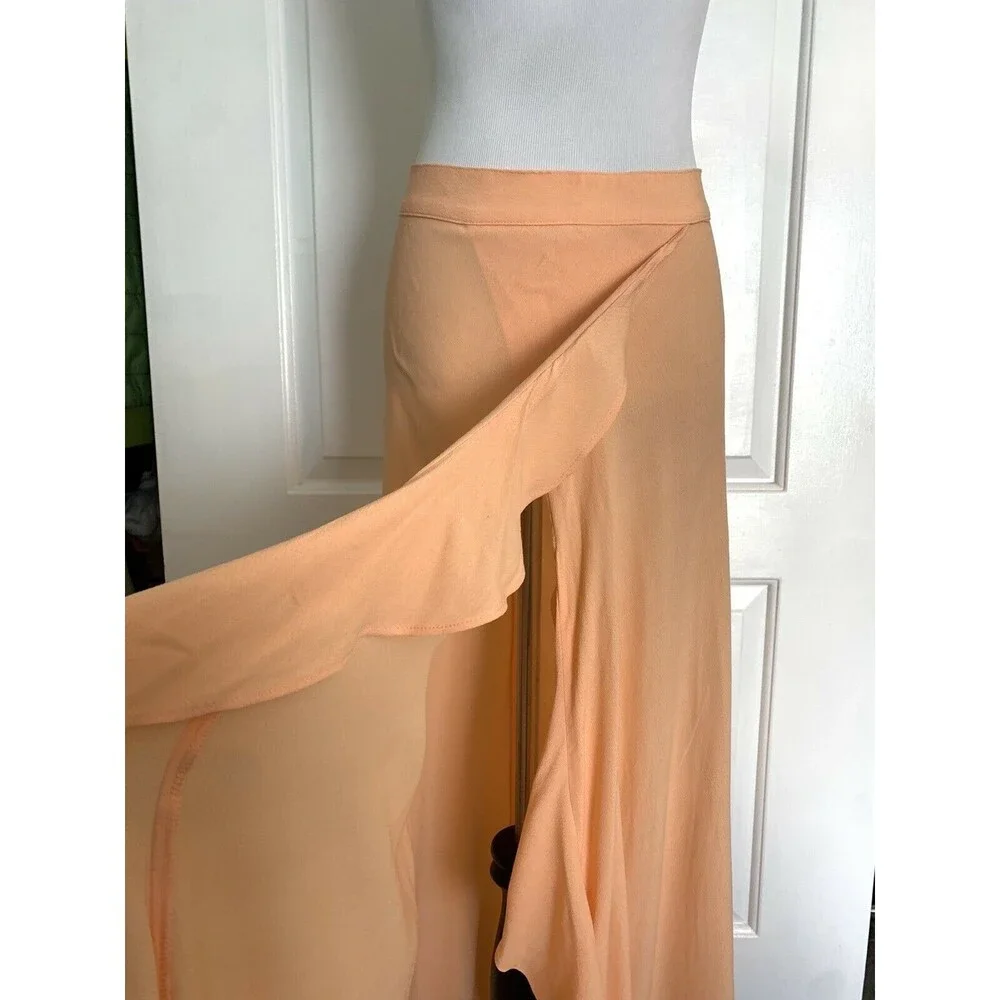 FLYNN SKYE Revolve Designer Los Angeles Orange Creamsicle Wrap Maxi NEW M - Picture 4 of 10